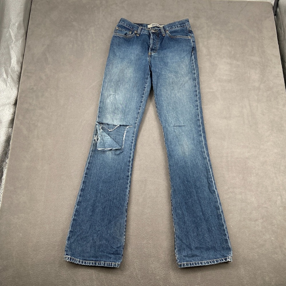 Y2K Mavi 136 Molly Flare Jeans Women 28/36 Blue Denim Low Rise Distressed Flares